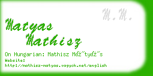 matyas mathisz business card